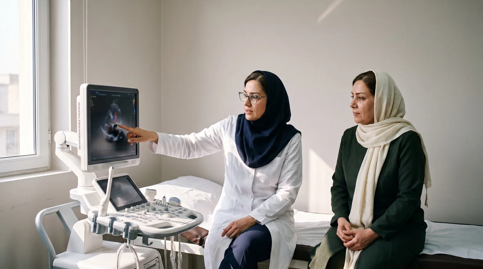 انجام اکوکاردیوگرافی دریچه آئورت در مطب دکتر آرزو خسروی