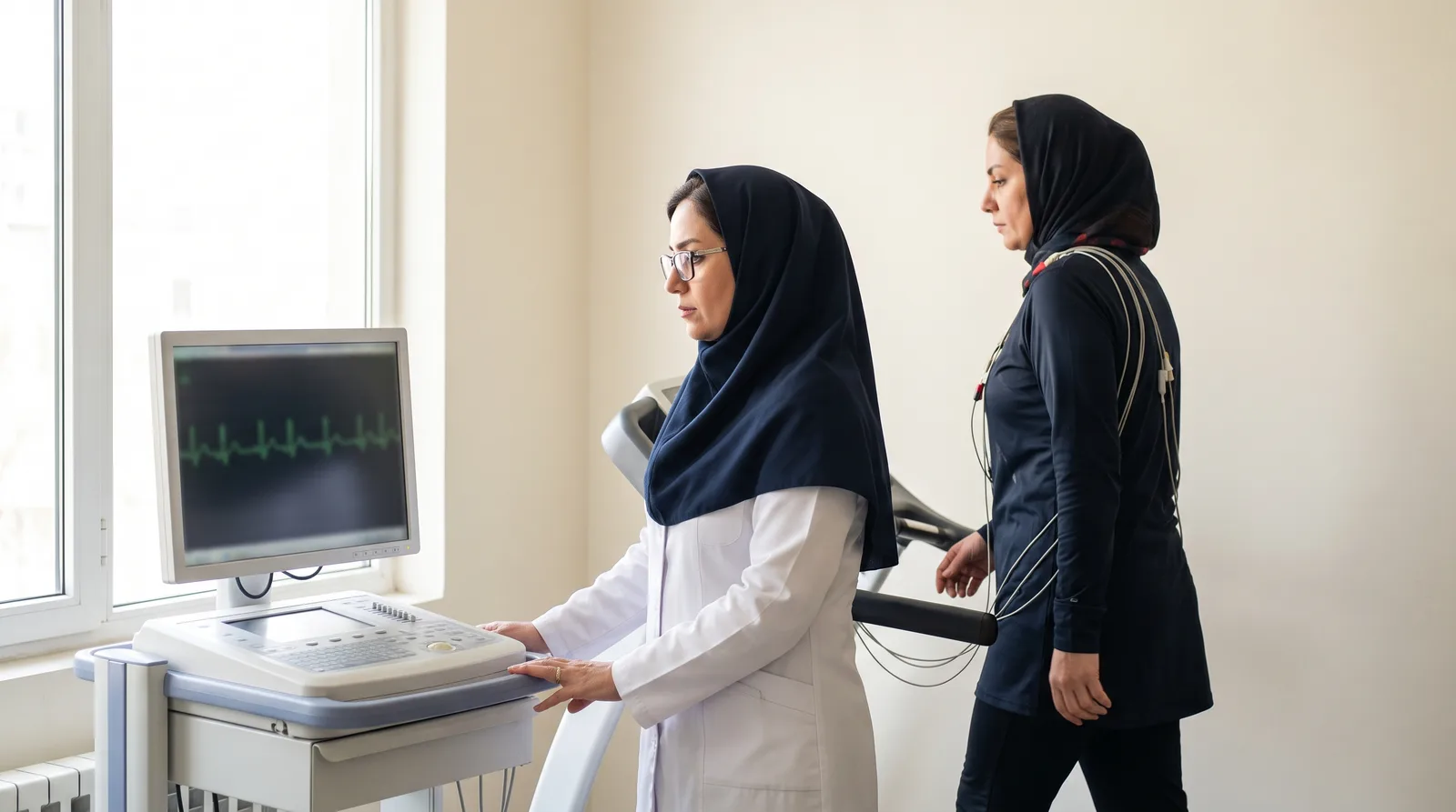 تست ورزش قلب برای تشخیص ایسکمی قلبی در مطب دکتر آرزو خسروی